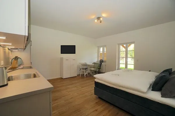 Schlafzimmer  Ferienwohnung 'Lütt Stuv' für zwei Personen direkt am Schleswiger Dom