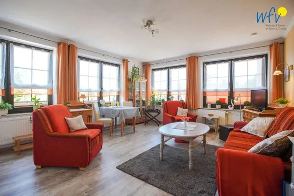 Wohnzimmer Ferienhaus Heidi Ferienwohnung Möwe