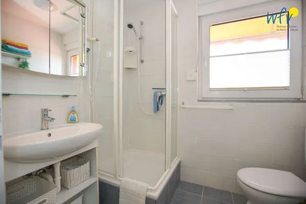 Badezimmer Ferienhaus Heidi Ferienwohnung Seestern