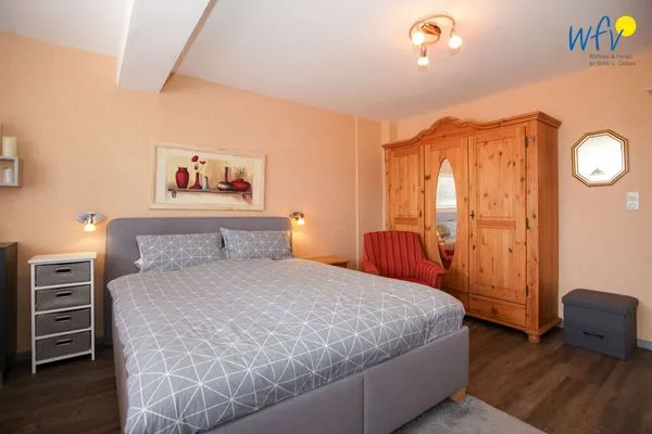 Schlafzimmer Ferienhaus Heidi Appartement Meeresrauschen