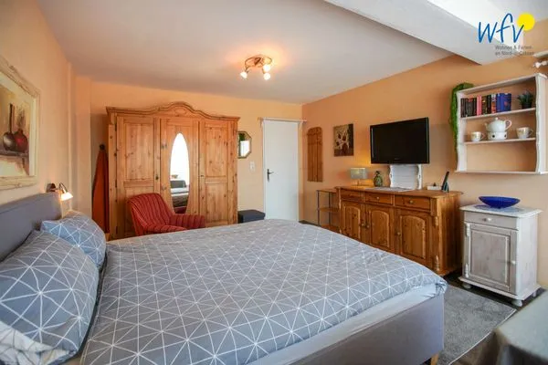 Schlafzimmer Ferienhaus Heidi Appartement Meeresrauschen