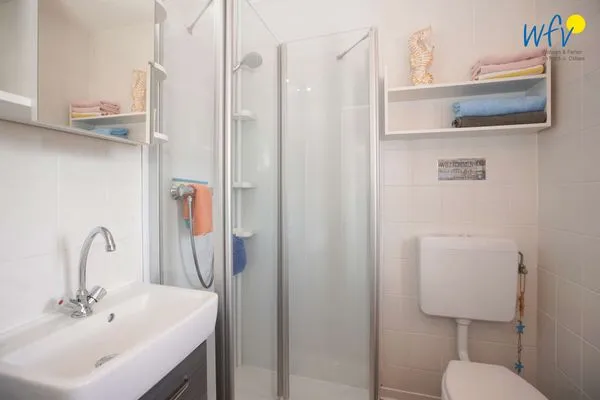 Badezimmer Ferienhaus Heidi Appartement Meeresrauschen