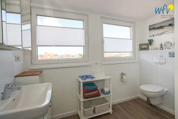 Badezimmer Ferienhaus Heidi Ferienwohnung Meerblick