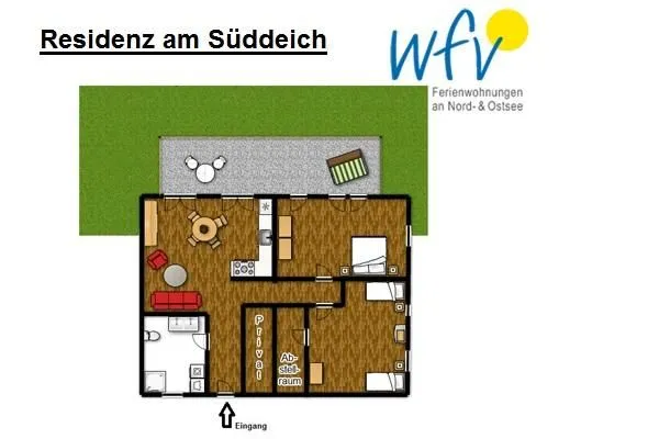 Grundriss Residenz am Süddeich Ferienwohnung 2
