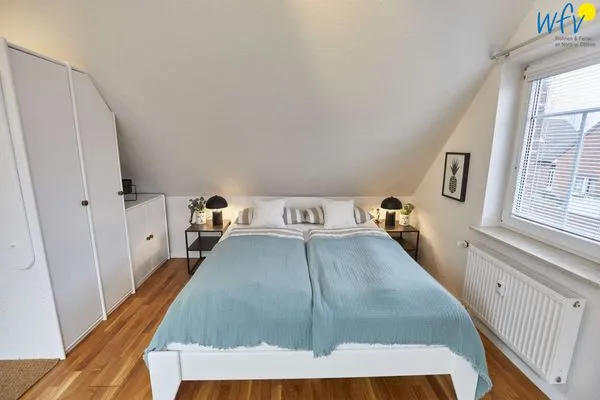 Schlafzimmer Hus Strandloperke Ferienwohnung Seesternchen