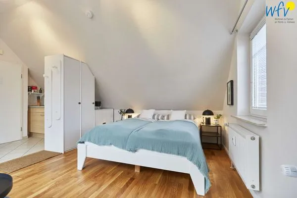 Schlafzimmer Hus Strandloperke Ferienwohnung Seesternchen