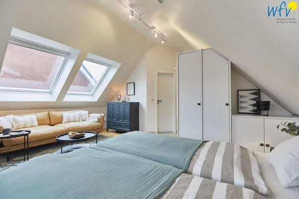 Schlafzimmer Hus Strandloperke Ferienwohnung Seesternchen