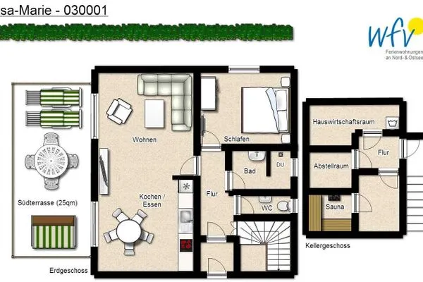 Grundriss Lisa-Marie Ferienwohnung 1