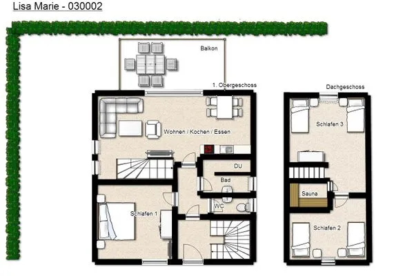 Grundriss Lisa-Marie Ferienwohnung 2