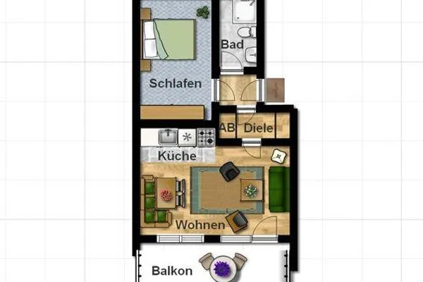 Grundriss Residenz am Alten Leuchtturm Ferienwohnung 6