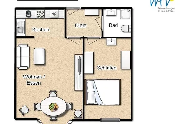 Grundriss Haus Südwind Ferienwohnung 17