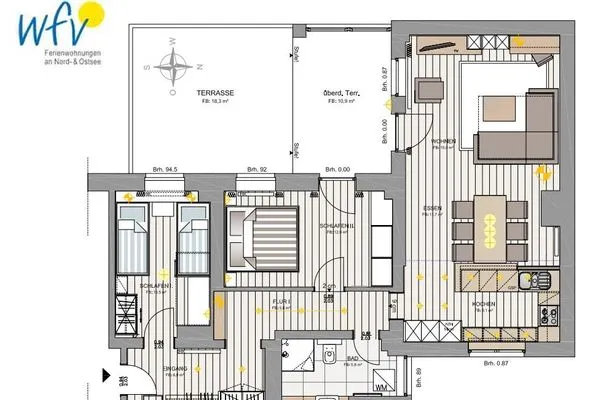 Grundriss Haus am Park Ferienwohnung 6