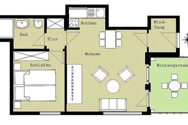 Grundriss Haus Dünenblick Ferienwohnung 4