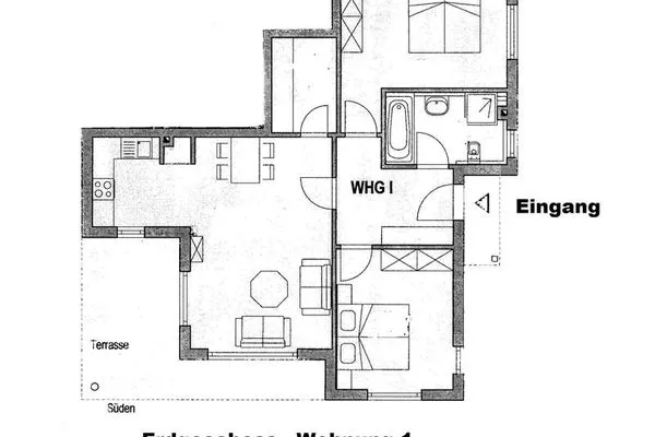 Grundriss Villa Puccini Ferienwohnung 1