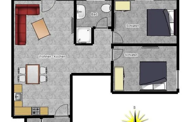 Grundriss Villa Vivaldi Ferienwohnung 2