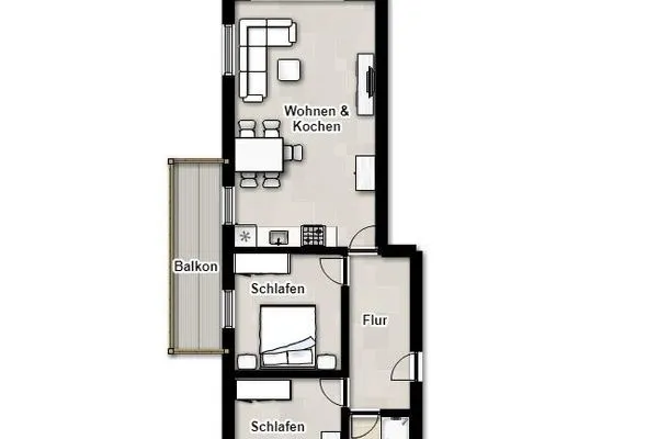 Grundriss Villa Vivaldi Ferienwohnung 4