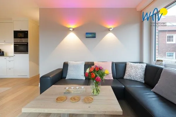 Wohnzimmer Achterhus Ferienwohnung Wattwurm