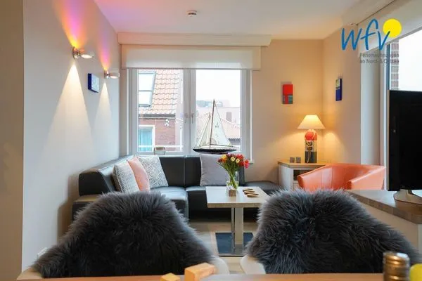 Wohnzimmer Achterhus Ferienwohnung Wattwurm