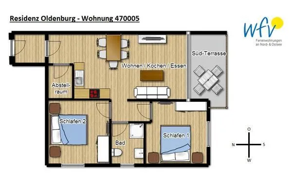 Grundriss Haus Oldenburg Ferienwohnung 5