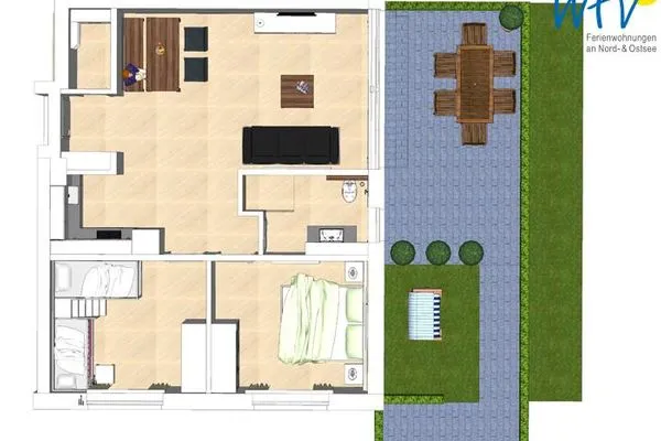 Grundriss Haus Oldenburg Ferienwohnung 6