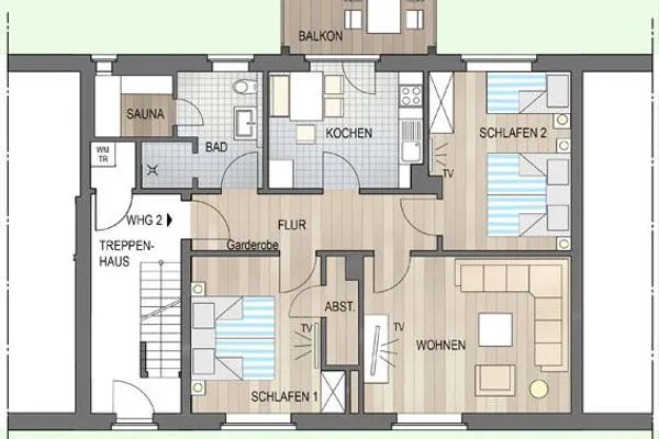 Grundriss Alte Feuerwache Ferienwohnung 2