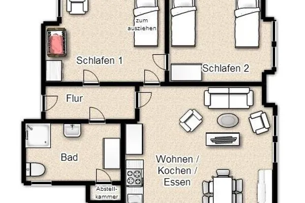 Grundriss Kirchstr. 38 Borkum Ferienwohnung 38