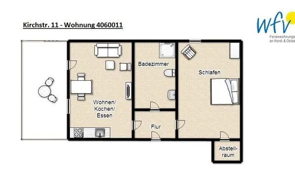 Grundriss Kirchstr. 11 Borkum Ferienwohnung 11