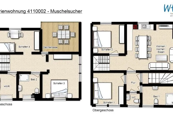 Grundriss Haus Inseltraum Borkum Ferienwohnung Muschelsucher