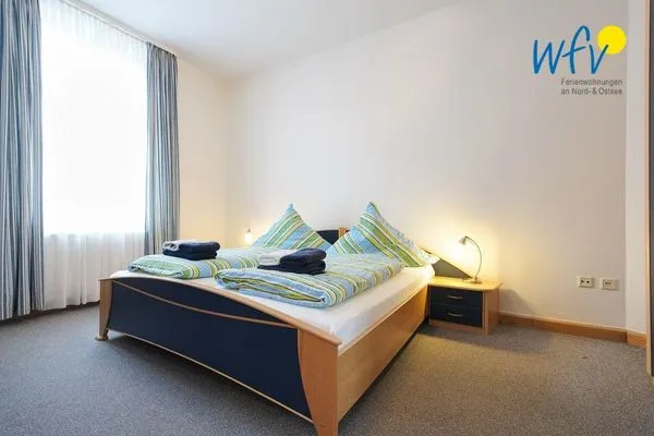 Schlafzimmer Logirhaus Doyen Ferienwohnung Neuwerk