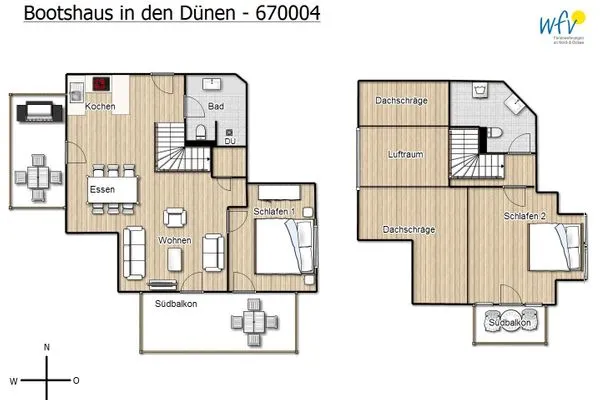 Grundriss Bootshaus in den Dünen - 5 Ferienwohnung 4