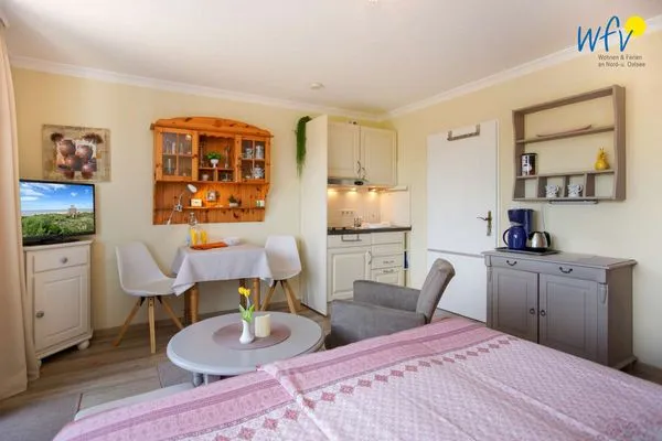 Schlafzimmer Ferienhaus Heidi Appartement Muschel