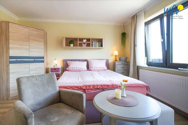 Schlafzimmer Ferienhaus Heidi Appartement Muschel