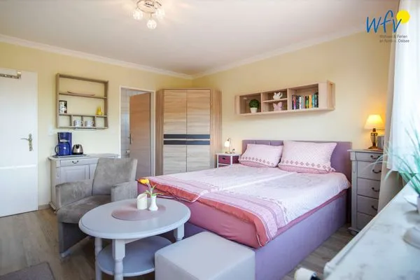 Schlafzimmer Ferienhaus Heidi Appartement Muschel