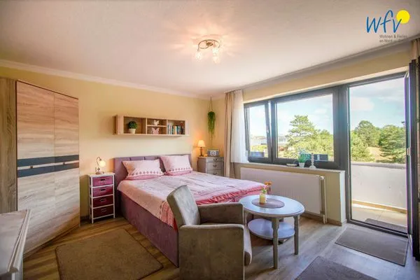 Schlafzimmer Ferienhaus Heidi Appartement Muschel