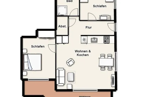 Grundriss Blanker Hans Ferienwohnung 2