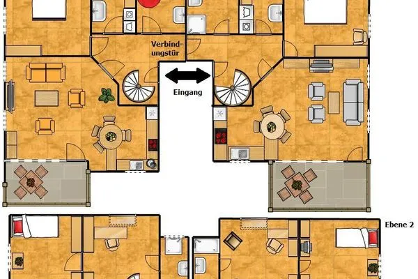 Grundriss Maisonette-Wohnungen am Steingarten Ferienwohnungen 1 und 2