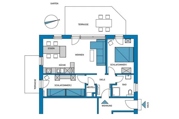 Grundriss Haus Inselparadies Ferienwohnung Falshöft