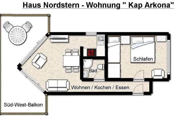Grundriss Haus Nordstern Ferienwohnung Kap Arkona