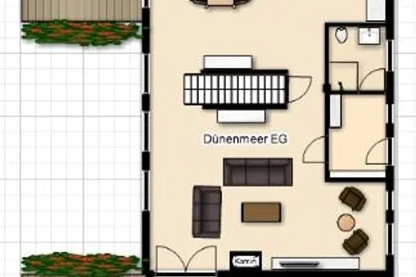 Grundriss Landhaus Ostdüne Ferienwohnung Dünenmeer