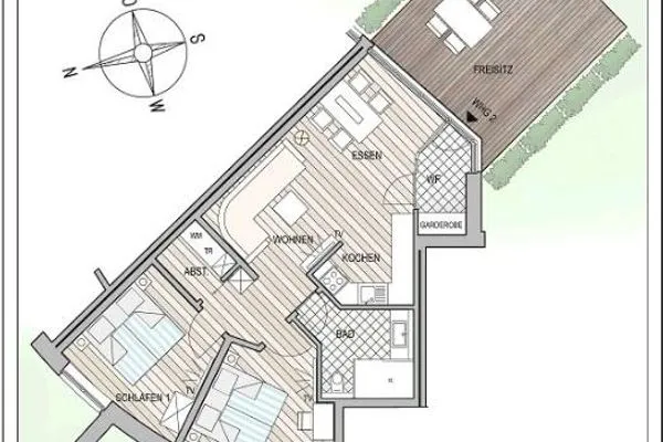 Grundriss Ferienhaus "Meine Insel Juist" Ferienwohnung Düne