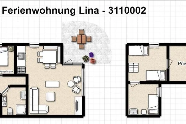 Grundriss Fasanenhof Ferienwohnung Lina