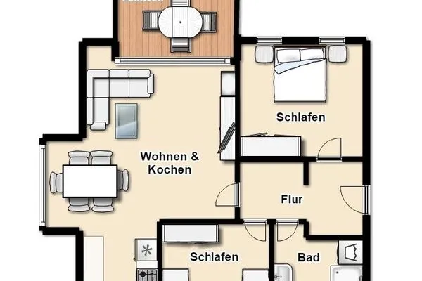 Grundriss Juist Zauber - Haus 2 Ferienwohnung Gerwinat