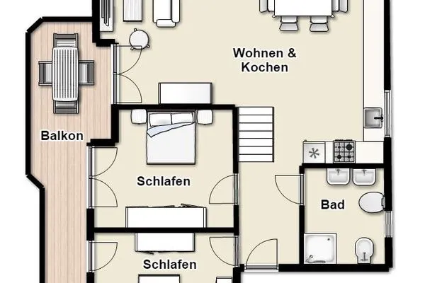 Grundriss Juist Zauber - Haus 2 Ferienwohnung Caprasse