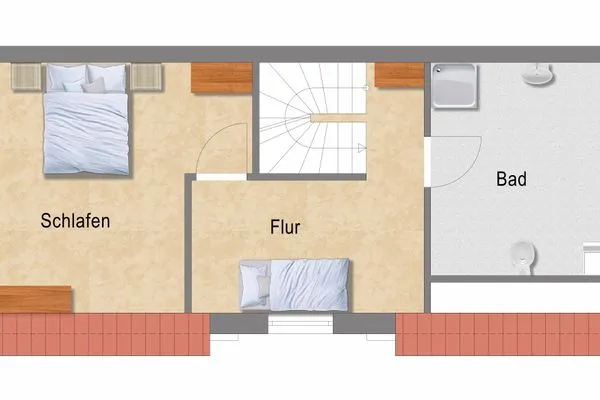 Grundriss Dachgeschoss Residenz Helena Ferienwohnung Westerhus