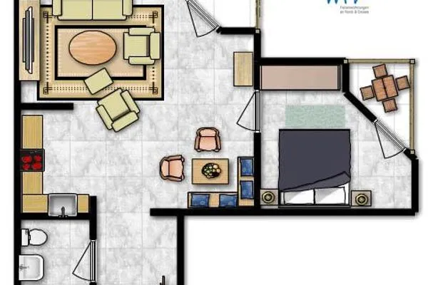 Grundriss Residenz Binz Ferienwohnung 15