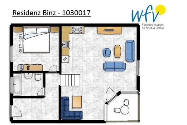 Grundriss Residenz Binz Ferienwohnung 17