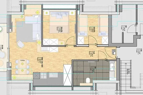 Grundriss Achterhus Ferienwohnung Luv