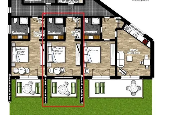 Grundriss Barons Residenz Ferienwohnung 2