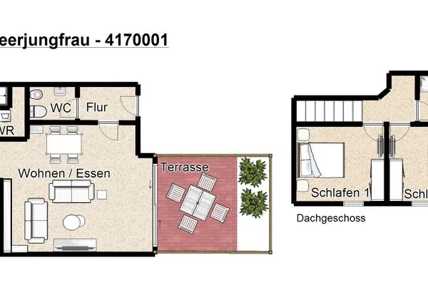 Grundriss Haus Meerjungfrau Ferienwohnung 1