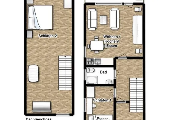 Grundriss Ferienhaus Under de Diek Ferienwohnung 8
